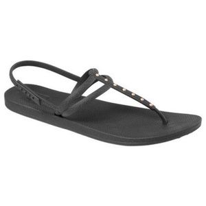 Reef Escape Lux Stud T Strap Sandal Black EUC